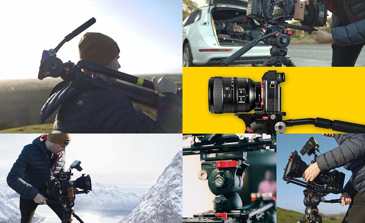 IFOOTAGE Komodo K7 Fluid Stativkopf, Schwerer Flüssiger Videokopf mit Flacher Basis und Schiebeplatt