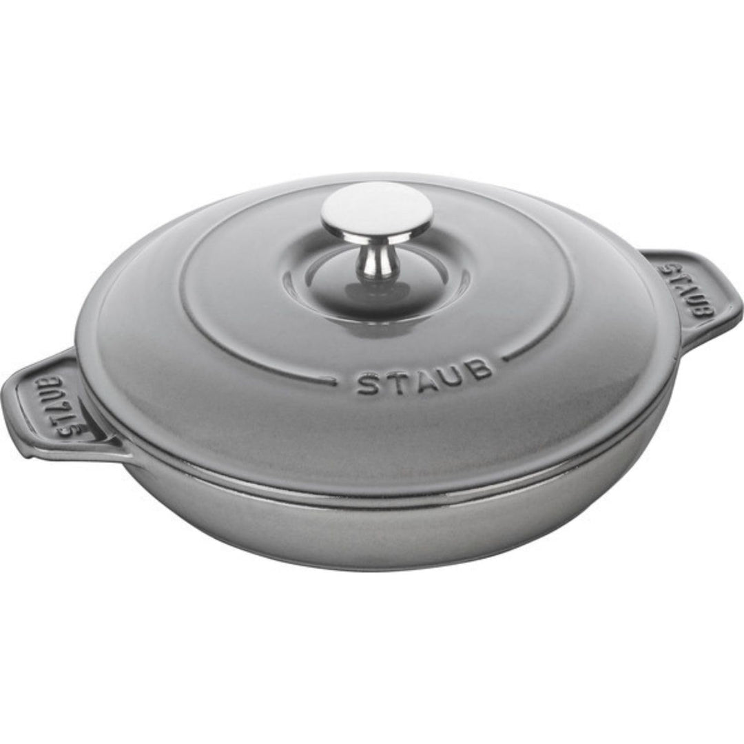 Staub Auflaufform, rund (20 cm, 0,75 L mit mattschwarzer Emaillierung im Inneren der Auflaufform) gr