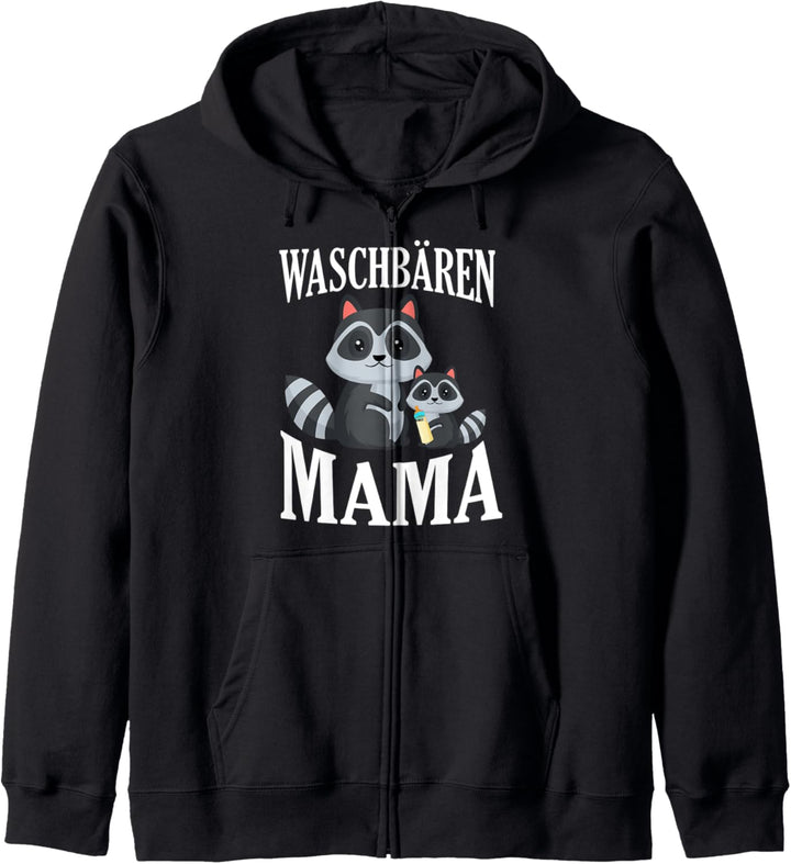 Waschbär Mama Mutter Muttertag Kapuzenjacke