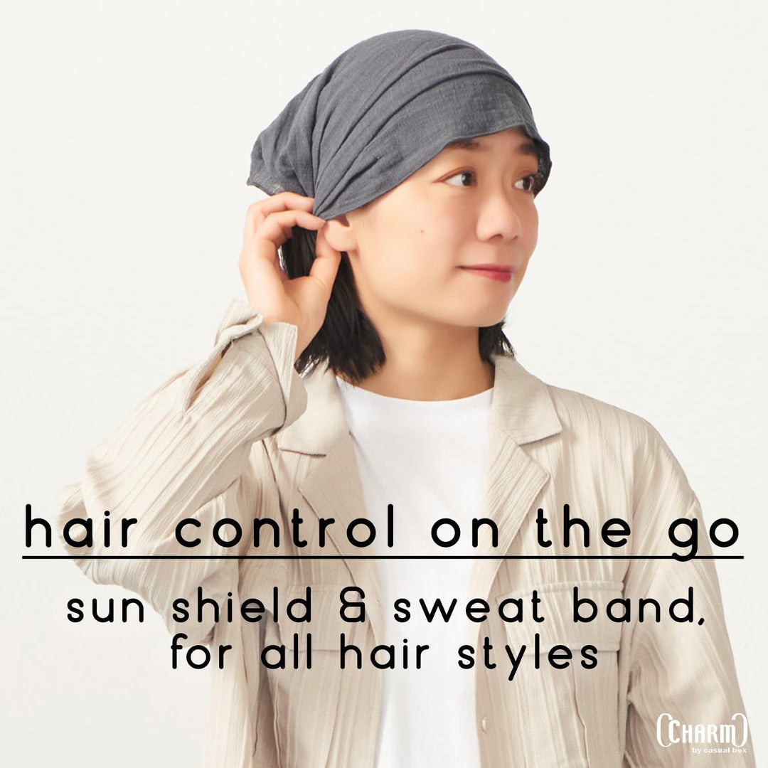 CHARM Damen & Herren Bandana-Stirnband aus Baumwolle, Elastisches Yoga Haarband, Boho Haar Tuch L Be