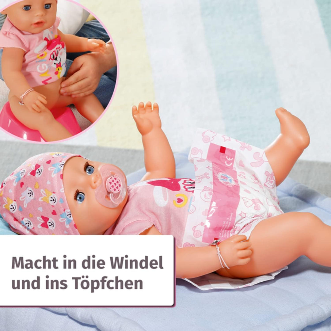 Zapf Creation 827956 BABY born Magic Girl 43 cm - neu mit magischem Schnuller und 10 lebensechten Fu