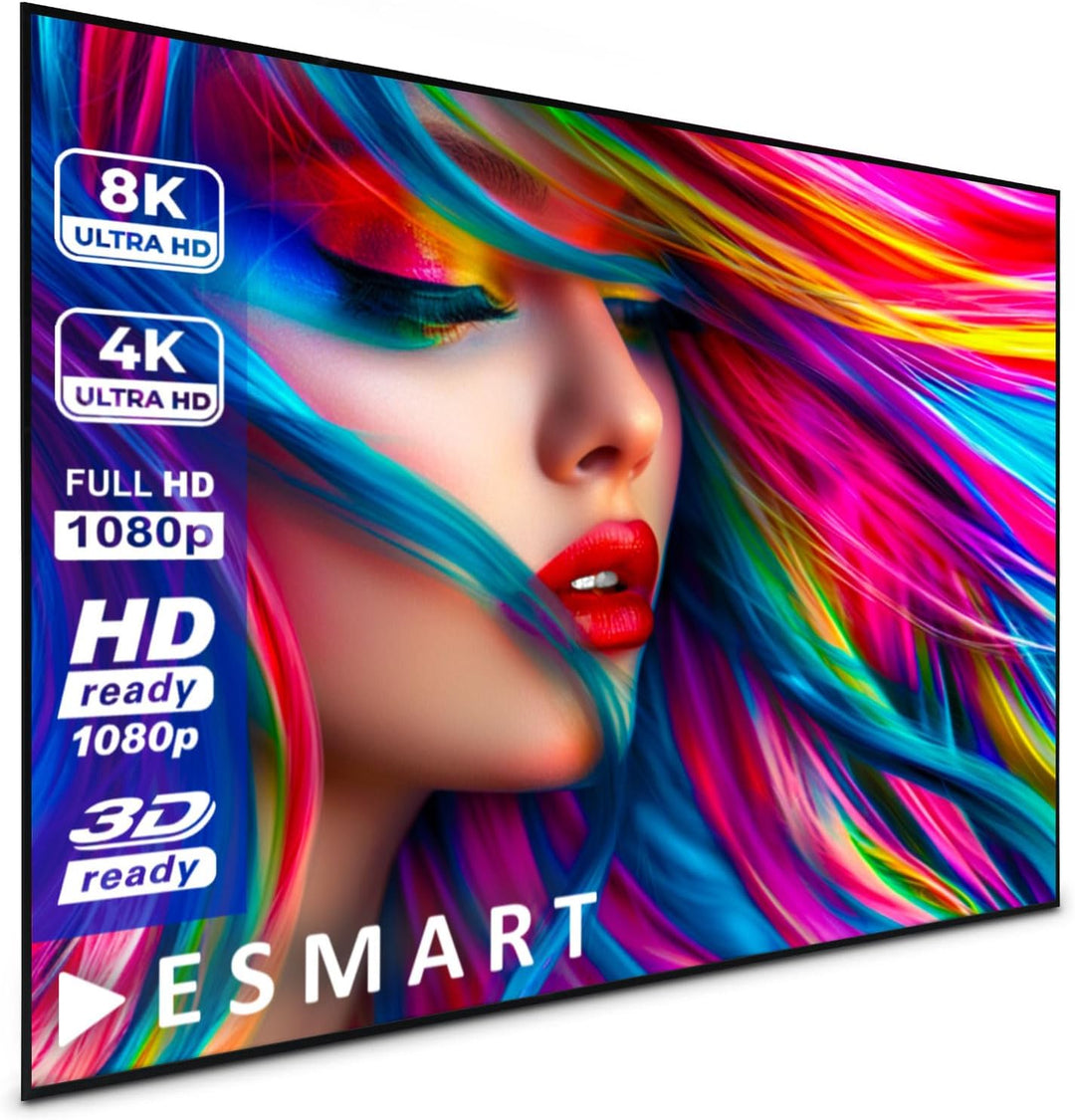 ESMART Expert UKD Akustik Rahmen-Leinwand [Grössenauswahl] 160 x 90 cm (72") 16:9 | Heimkino Beamer