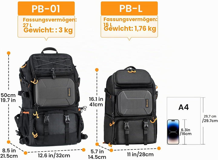 TARION Kamerarucksack Fotorucksack Gross 2-in-1 mit Extra Kameratasche für Spiegelreflex D-SLR(25 Li