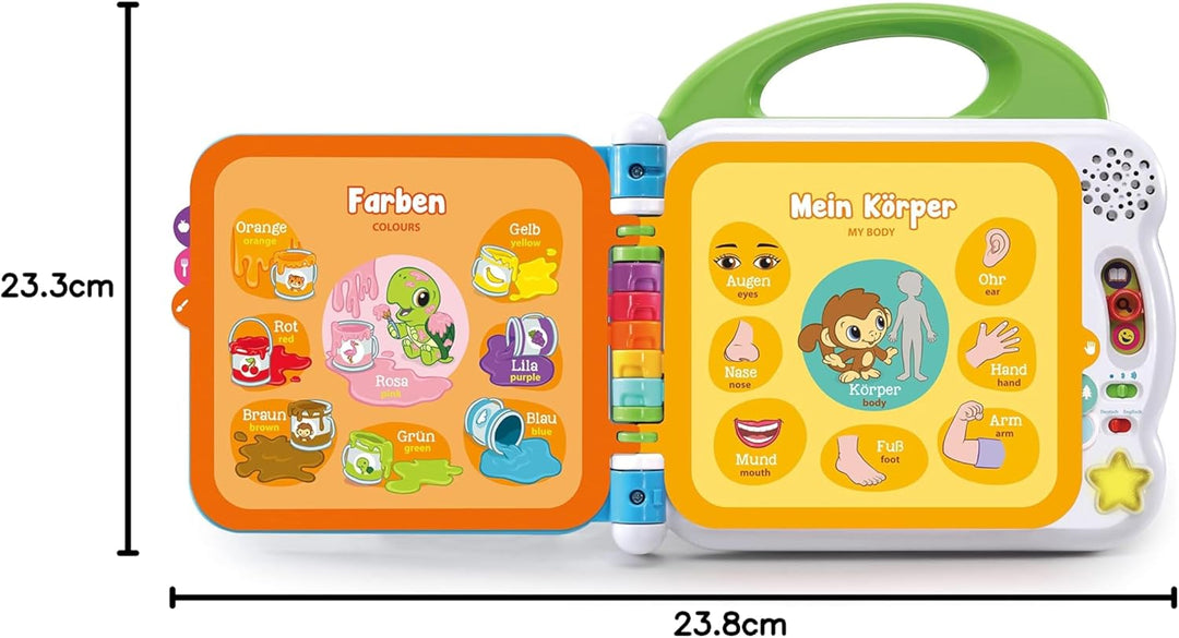 VTech Baby Mein 100-Wörter-Buch – Interaktives Bilderbuch zum Lernen erster Wörter mit 12 bilinguale
