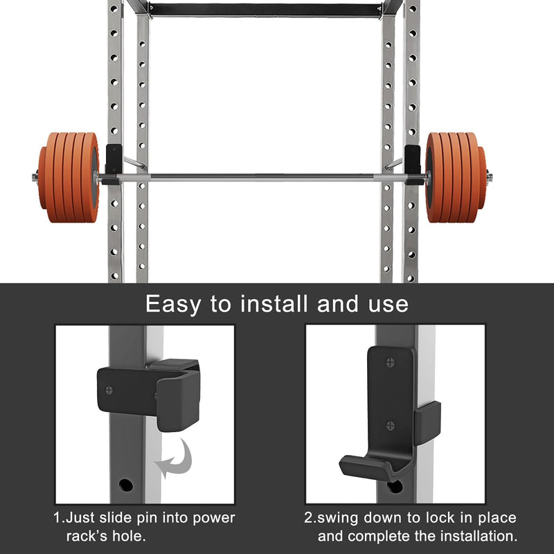 SELEWARE J-Haken aus massivem Stahl für 5,1 x 5,1 cm Rohr Power Cage Squat Rack Befestigung, J-Hook