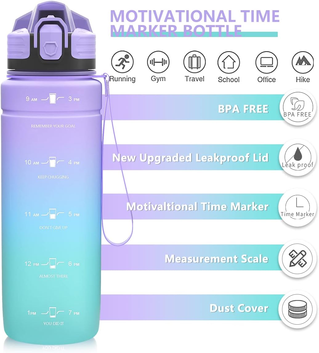 Zounich Trinkflasche Kinder Auslaufsichere 1L/700ml/500ml-BPA frei trinkflaschen Sport tritan Kunsts