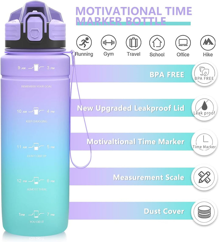 Zounich Trinkflasche Kinder Auslaufsichere 1L/700ml/500ml-BPA frei trinkflaschen Sport tritan Kunsts