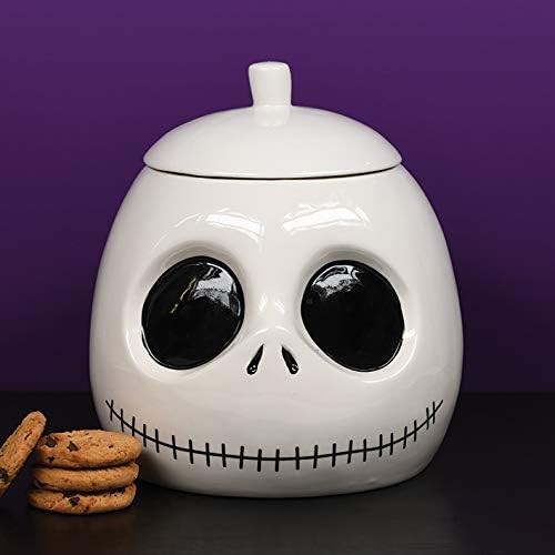 Disney Before Christmas Keksdose Jack Skellington weiss/schwarz, bedruckt, aus Keramik., Mehrfarbig,