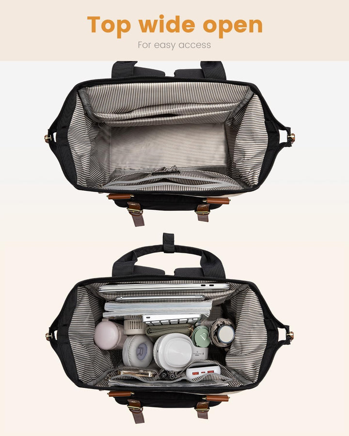 LOVEVOOK Rucksack Damen, 15,6 Zoll Laptop Schulrucksack Mädchen Teenager Gross mit Datenkabel-Beutel