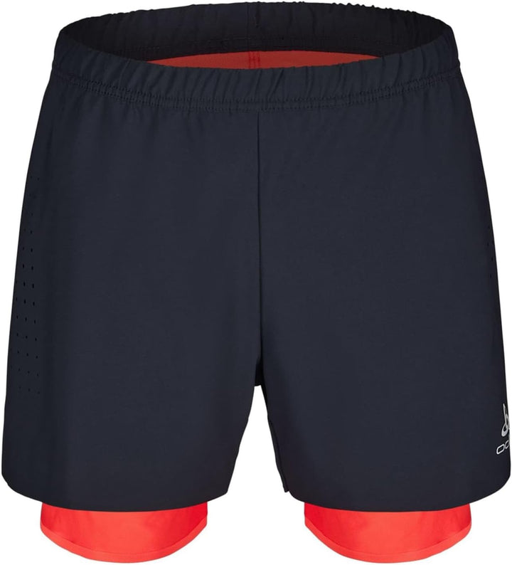Odlo Damen Laufshorts Zeroweight 5 Inch_322562 M Black - Firelight, M Black - Firelight