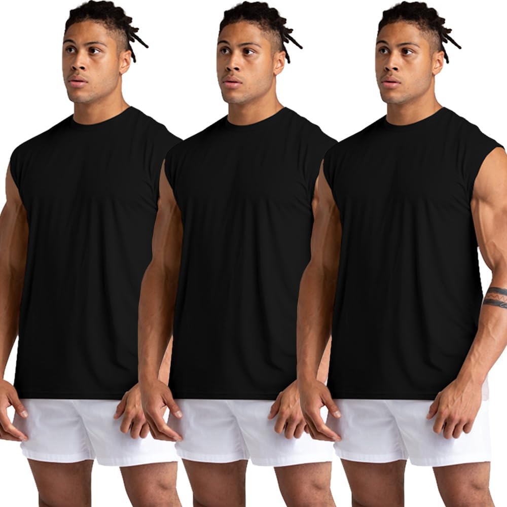 1, 3 or 5er Pack Mens Cotton Gym Tank Tops Workout ärmellose Shirts Athletic Muscle Tank Training Bo