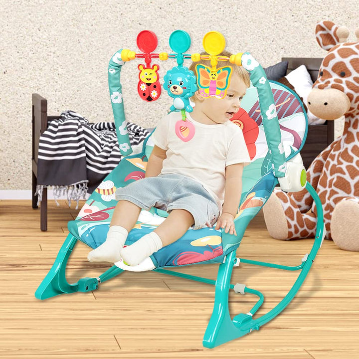 Baby Wippe mit Beruhigenden Vibrationen, Babyschaukel Elektrisch mit Liegefunktion, Verstellbare Rüc