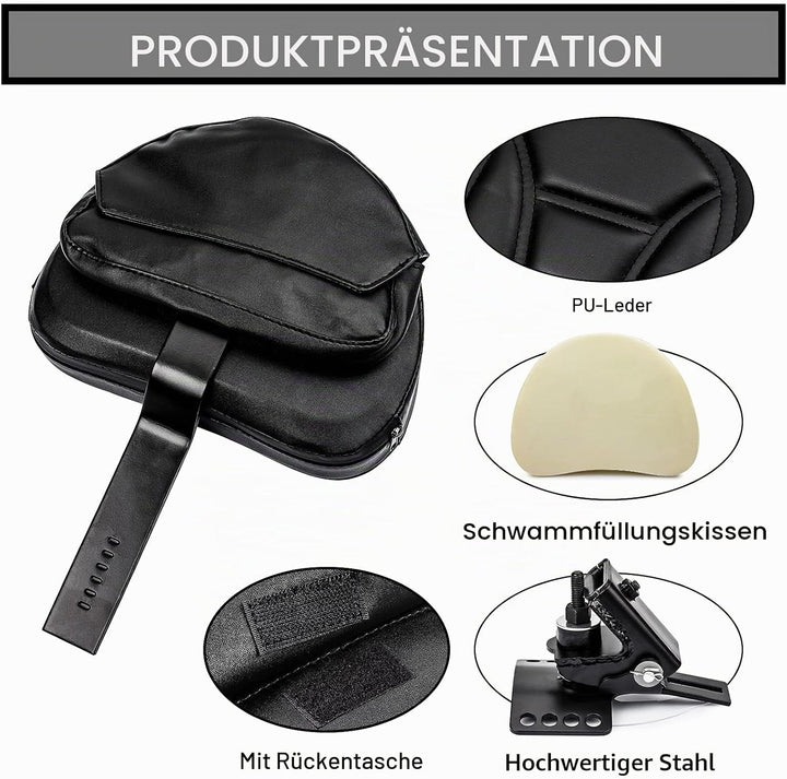 Plugin Fahrer Rückenlehne, PSLER Verstellbares Fahrer-Rückenlehnen Polster Sissy Bar mit Einer Gesch