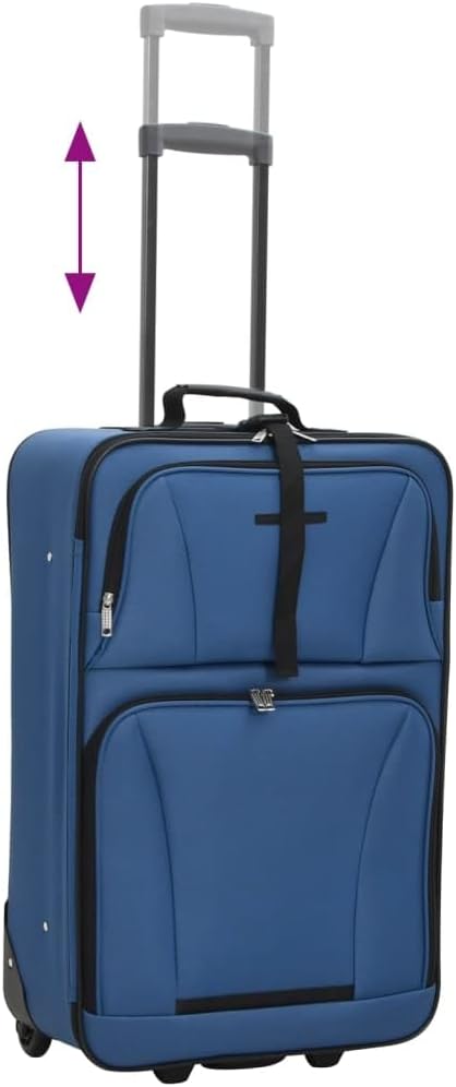 vidaXL Reisekoffer Set 5-TLG., Kofferset mit 3 Rollkoffern Reisetasche Kulturtasche, Hartschalenkoff