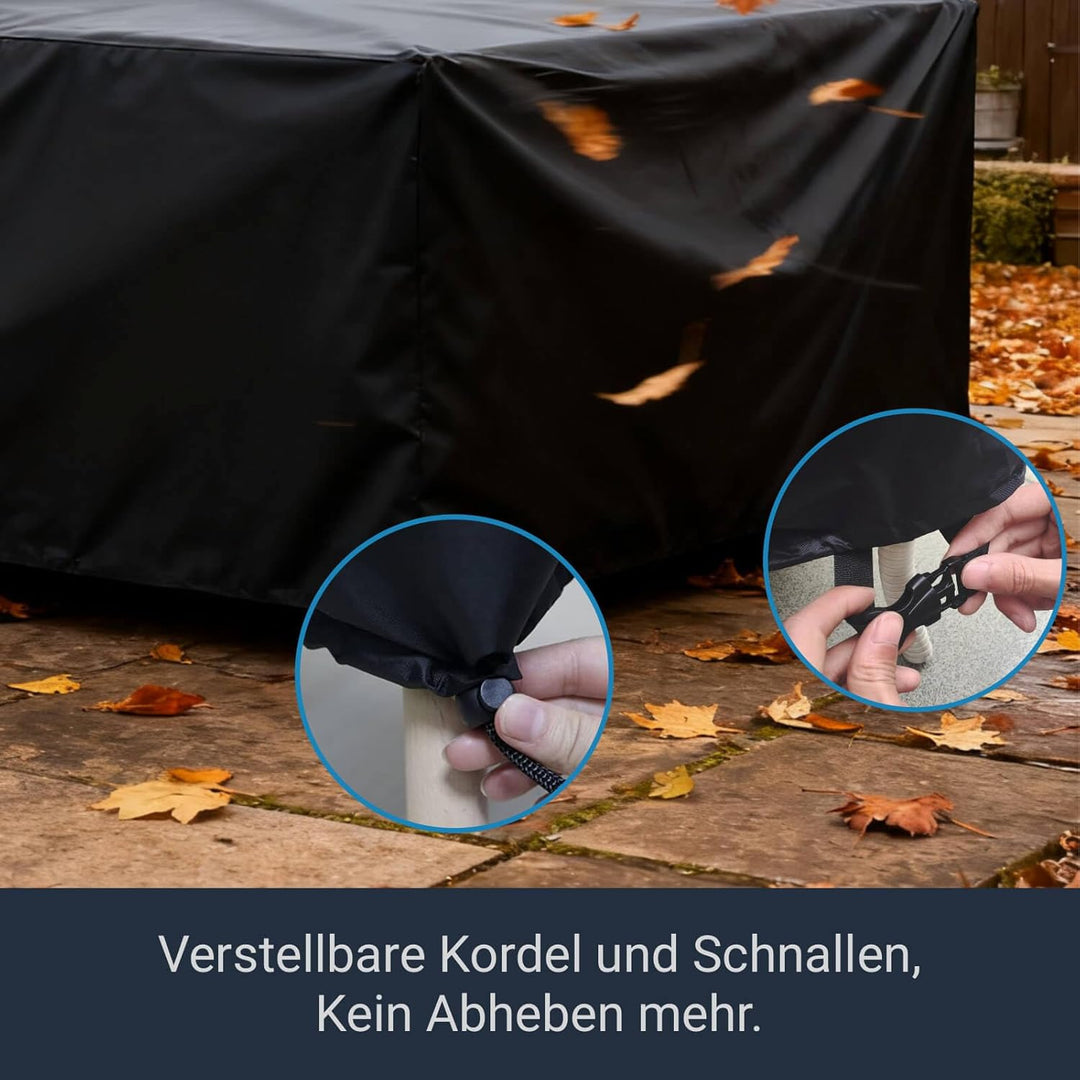 Awnic Abdeckplane Gartenmöbel Schutzhülle Wasserdicht Winterfest Rechteck 420D Oxford-Gewebe 245x145