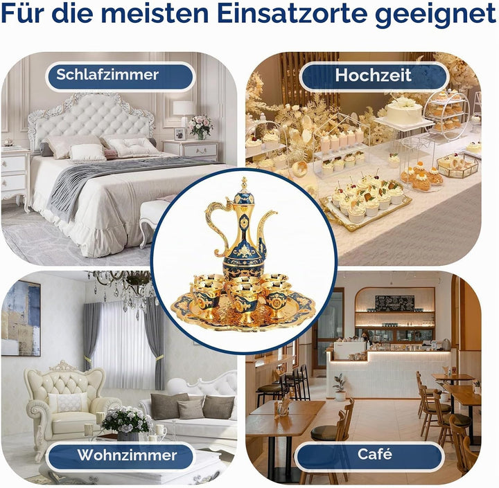 Türkisches Teeset, Tee-Set Tee Oder Kaffee, Vintage Türkisches Kaffeekannen-Set, Türkisches Tee-Set