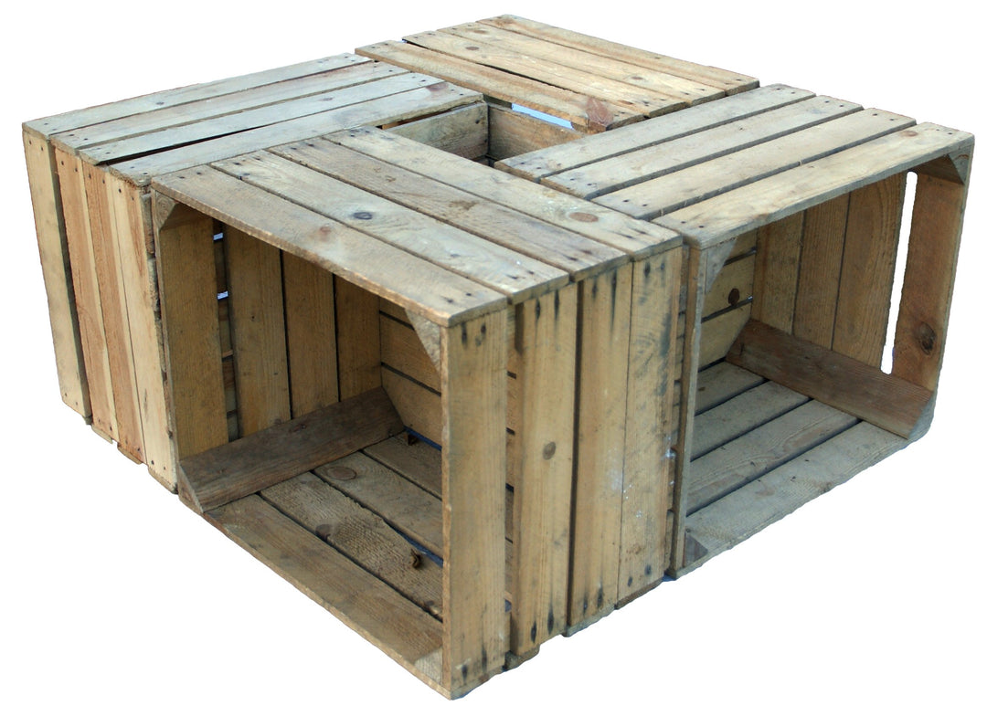 4er set massive Obstkiste Apfelkiste Weinkiste aus dem Alten Land +++ 49 x 42 x 31 cm (GEBRAUCHT NAT