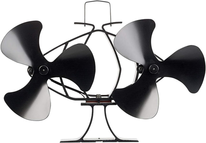 Carlo Milano Kaminlüfter: Stromloser Kaminofen-Doppel-Ventilator, je 3 Lüfter-Blätter, ab 65 °C (Kam