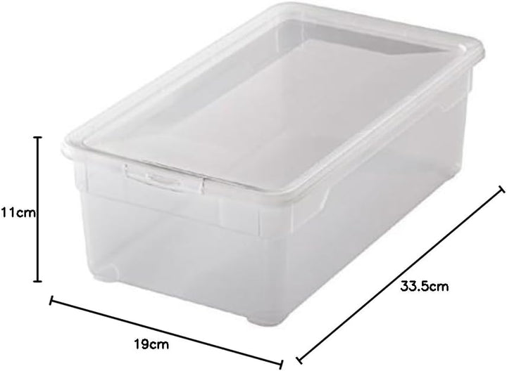Rotho Clear Box 12er-Set Aufbewahrungsbox 5 Liter mit Deckel, Kunststoff, transparent