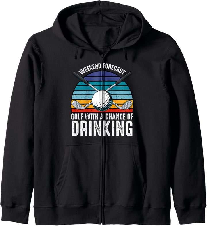 Weekend Forecast Golf Sport Golfer Player Playing Funny Kapuzenjacke