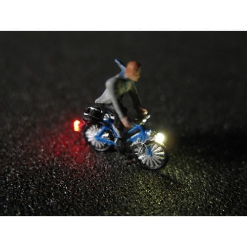 50132 Fahrrad mit LED Beleuchtung, Fahrer mit Schal