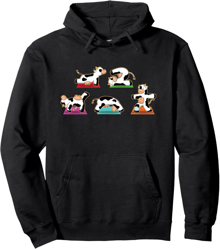 Kuh Yoga Outfit Damen Meditation Namaste Zen Landwirt Yoga Pullover Hoodie