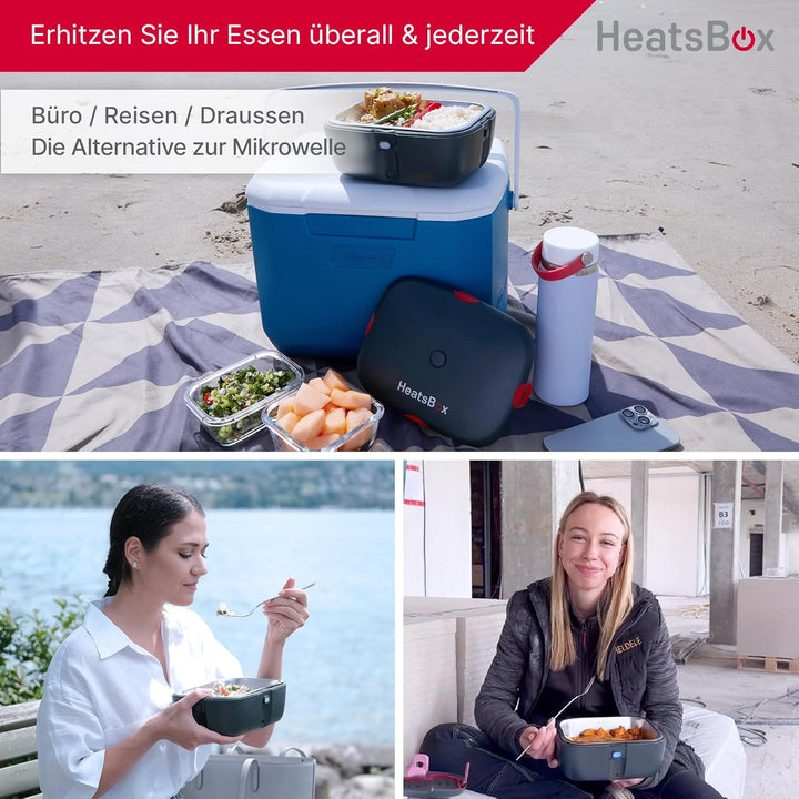 FAITRON HeatsBox Go, Thermobehälter für Essen, Elektrische Lunchbox mit Akku und App-Bedienung, Ausl
