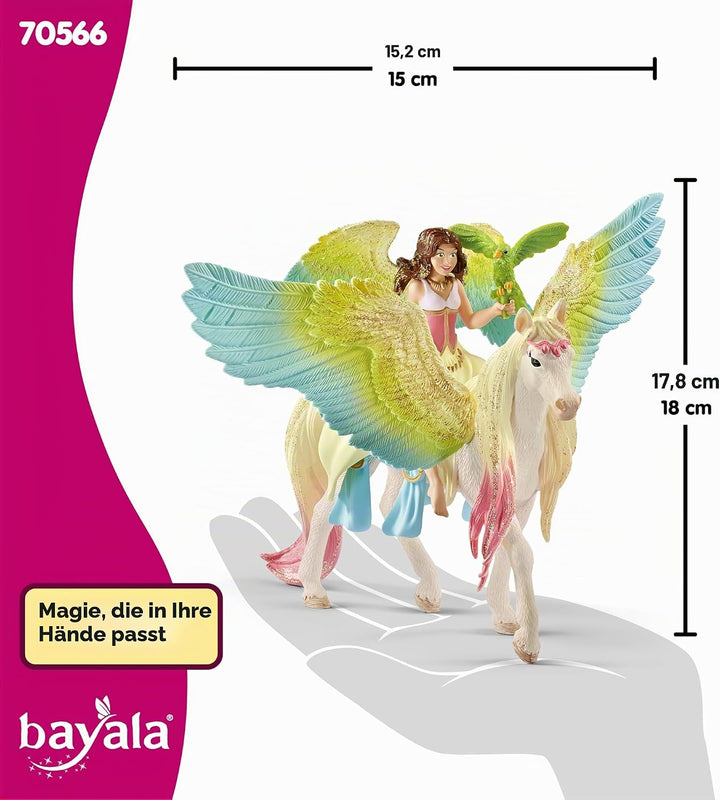 Schleich Bayala 70566 Fairy Surah with Glitter Pegasus, Multicolor, 16 x 15 x 18 cm Standardverpacku