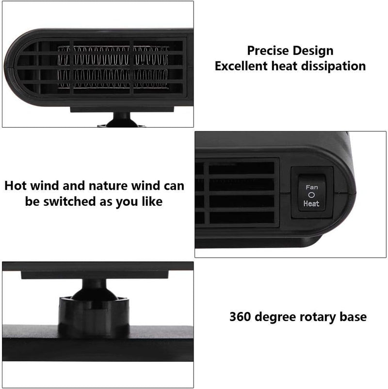 Auto Heizungslüfter, Auto Heizlüfter Heizgerät Heizung Entfroster 12V Tragbare Elektrische Scheibenh