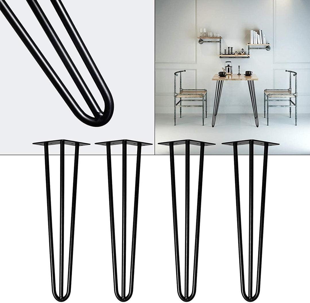 Einfeben 4X Haarnadel Tischbeine, Hochleistung Robuste Möbelfüsse Tischgestell Hairpin Legs, Länge 7