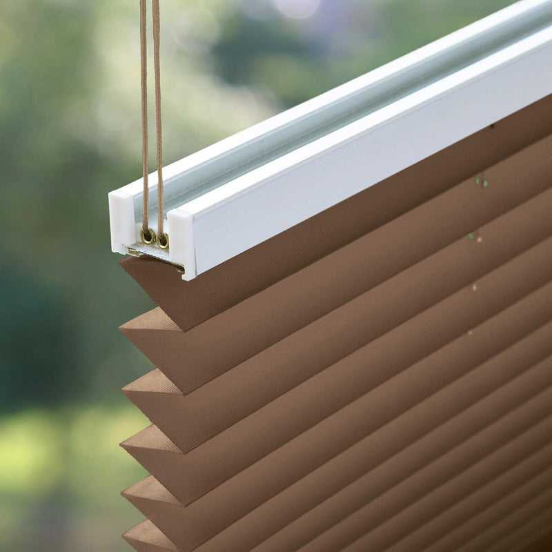 SchattenFreude Basic Klemmfix-Plissee für Fenster | Mit Klemm-Haltern | Ohne Bohren | Cappuccino, Br