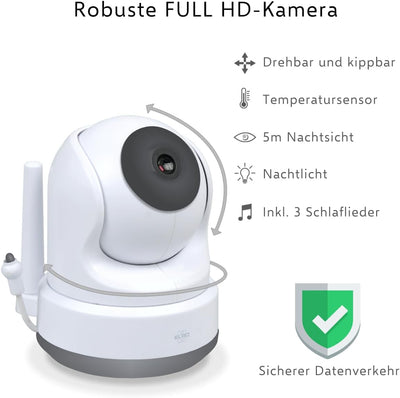 ELRO BC4000 Baby Monitor Royale Full HD Babyfon mit 12,7 cm Touchscreen und App 1080P / 4000 serie 1