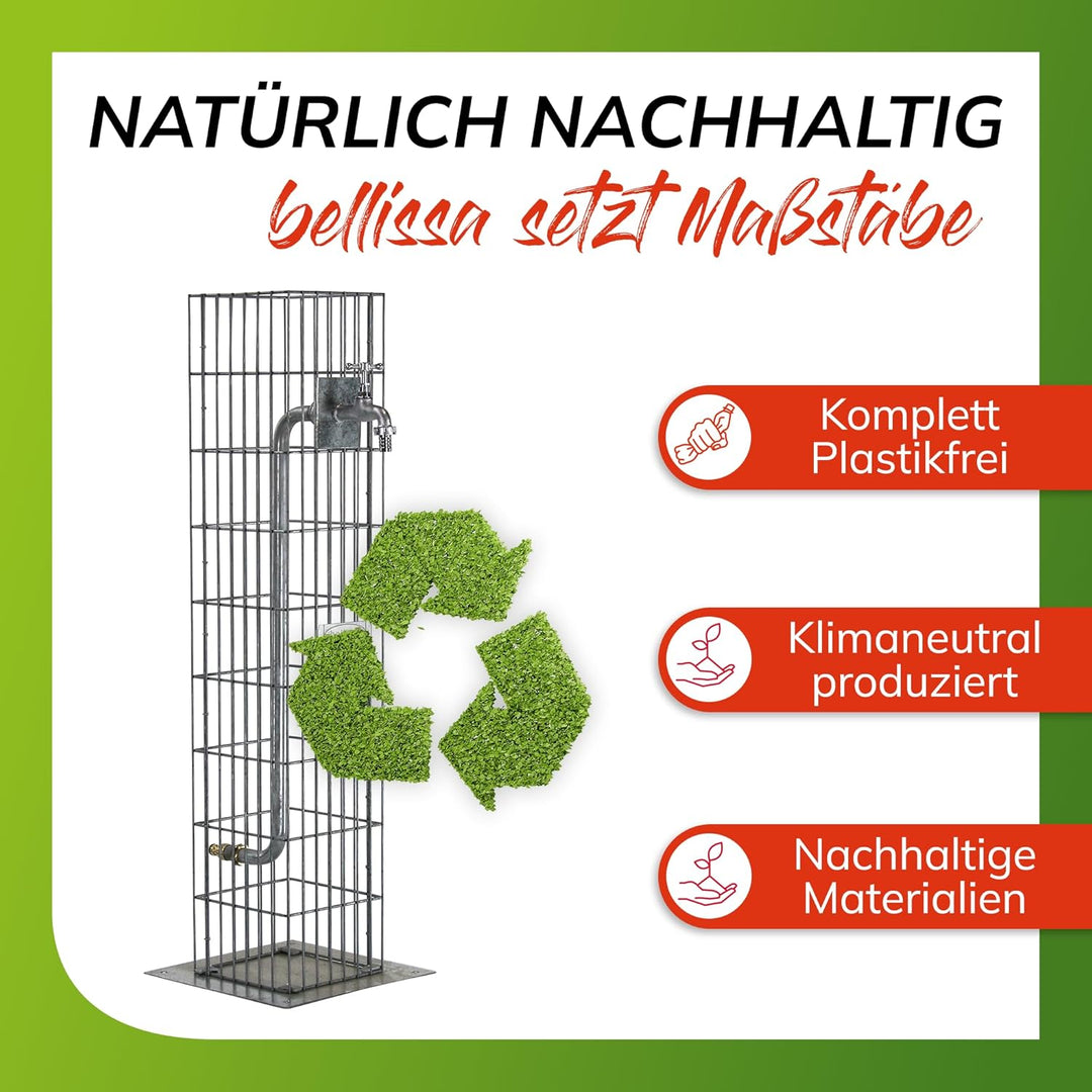 bellissa Wasserzapfsäule aus Metall - 95635 - Hochwertige Gabionen Wasserzapfstelle - Dekorative Gar