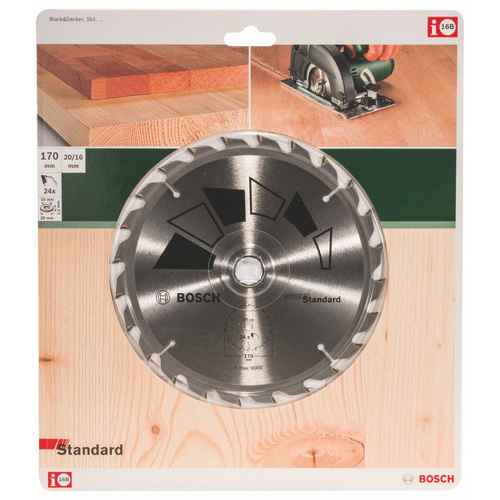 Bosch 2609256812 DIY Kreissägeblatt Basic 170 x 2.2 x 20/16,Z24, 170 x 2.2 x 20/16,Z24