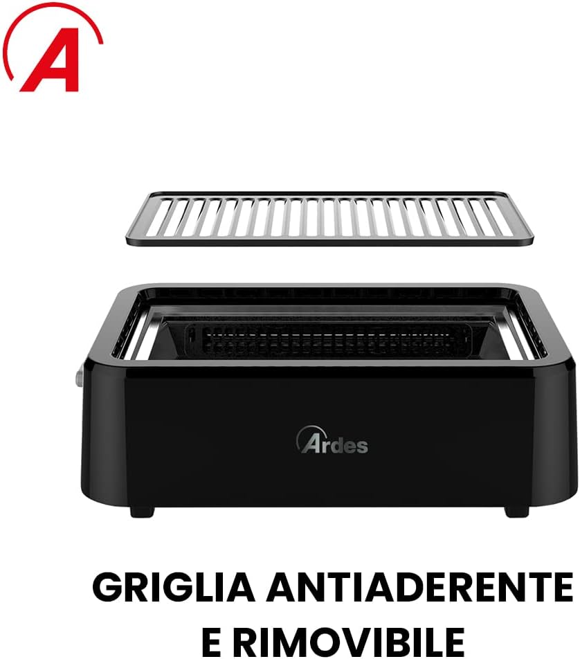 ARDES - ARGRILL01 Rauchfreier Elektrogrill GRILL AMO, BBQ, Rauchfrei, Infrarotheizung 1100 W, Tragba