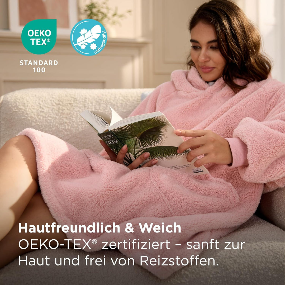 BEDSURE Hoodie Decke mit Ärmeln - Kuschelpullover als Geschenke für Frauen - Übergrosser Tragbare De