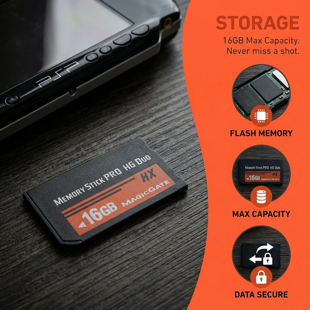 HuaDaWei 16GB Memory Stick Pro-HG Duo 16GB (MS-HX16A) für PSP 1000 2000 3000 Zubehör