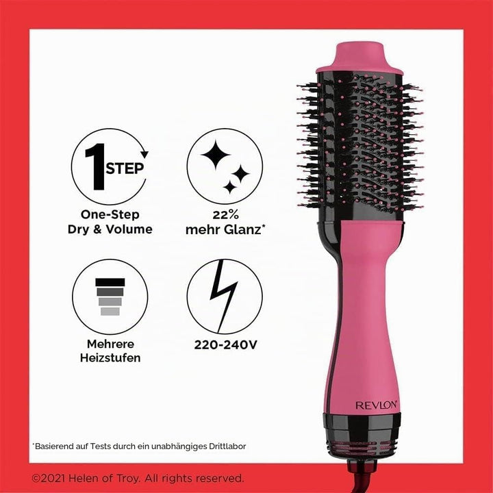 Revlon Salon One-Step Haartrockner und Volumiser – New Pink Edition (One-Step, 2-in-1 Styling Tool,
