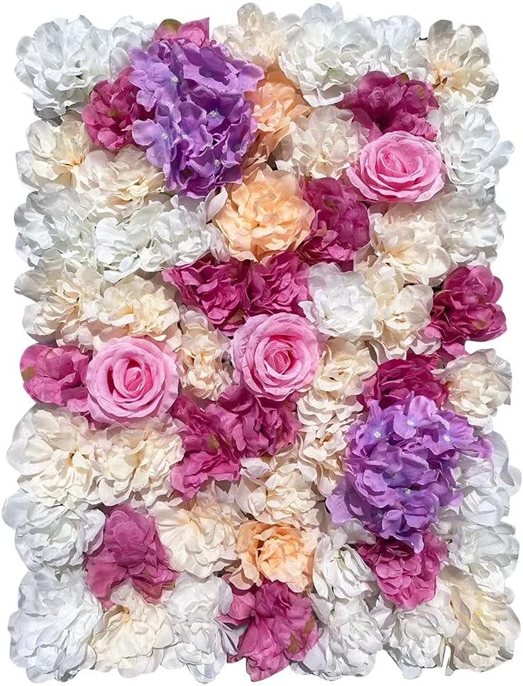 Fetcoi 12x Künstliche Blumen 40x60CM Künstliche Blumenwand Rosenwand Deko Für Hochzeit Party, Bühnen