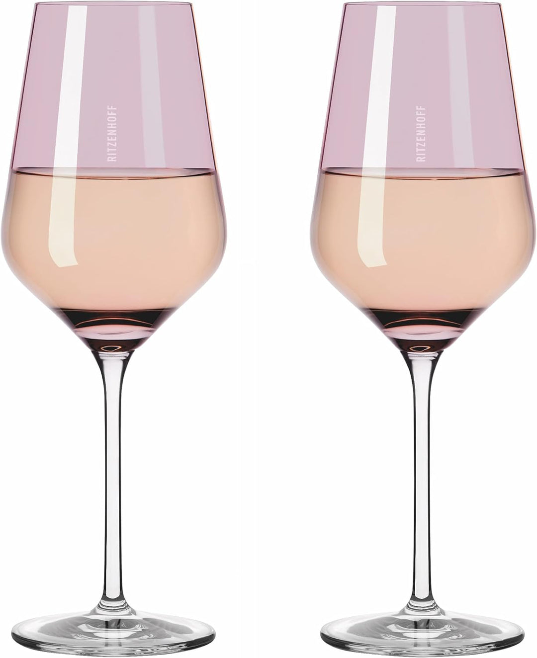 Ritzenhoff 3641003 Weissweinglas 300 ml – Serie Fjordlicht Nr. 3 – 2 Stück mit Farbverlauf Berry – M