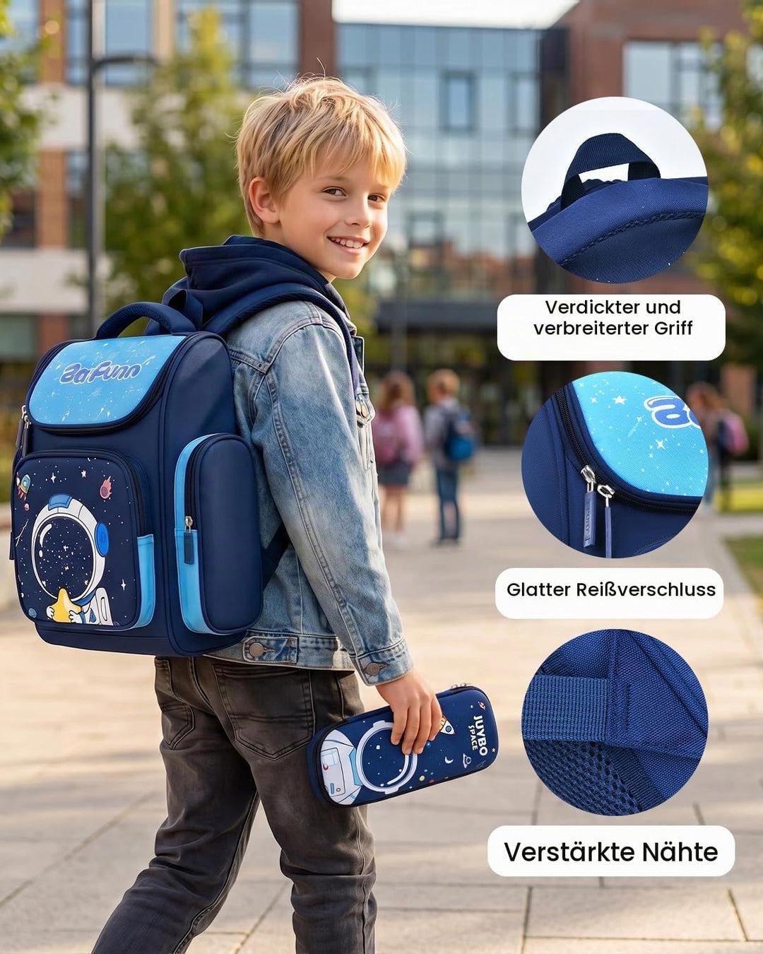 Amythe Schulrucksack Jungen 8-15 Jahre, Wasserdichte Schultasche für 3.-10. Klasse, Kinder Schulranz