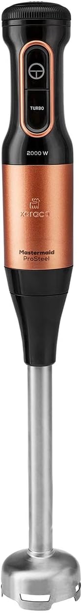 Karaca Mastermaid Küchenroboter aus Stahlglas, Langer Mixer, 2500 W, Black Copper