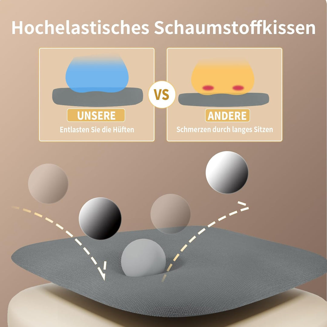 naspaluro Ergonomischer Bürostuhl, Schreibtischstuhl für Homeoffice | Mit Lordosenstütze &amp; verstellb