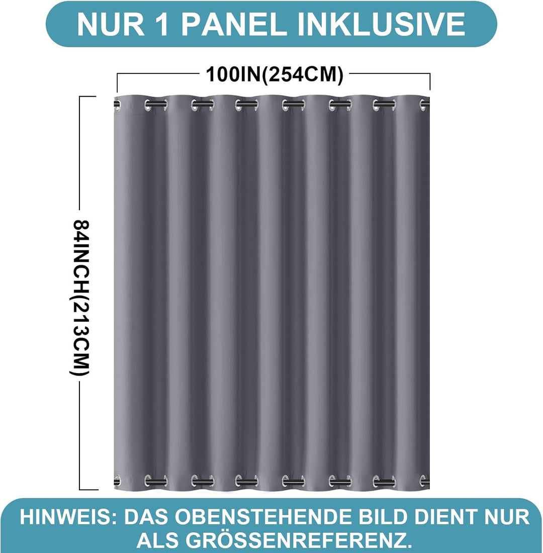 Lapalife Outdoor Vorhang Wasserdichter extra breit Oben und unten mit Ösen,B254XH213cm Wetterfest Ou