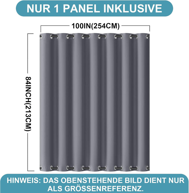 Lapalife Outdoor Vorhang Wasserdichter extra breit Oben und unten mit Ösen,B254XH213cm Wetterfest Ou