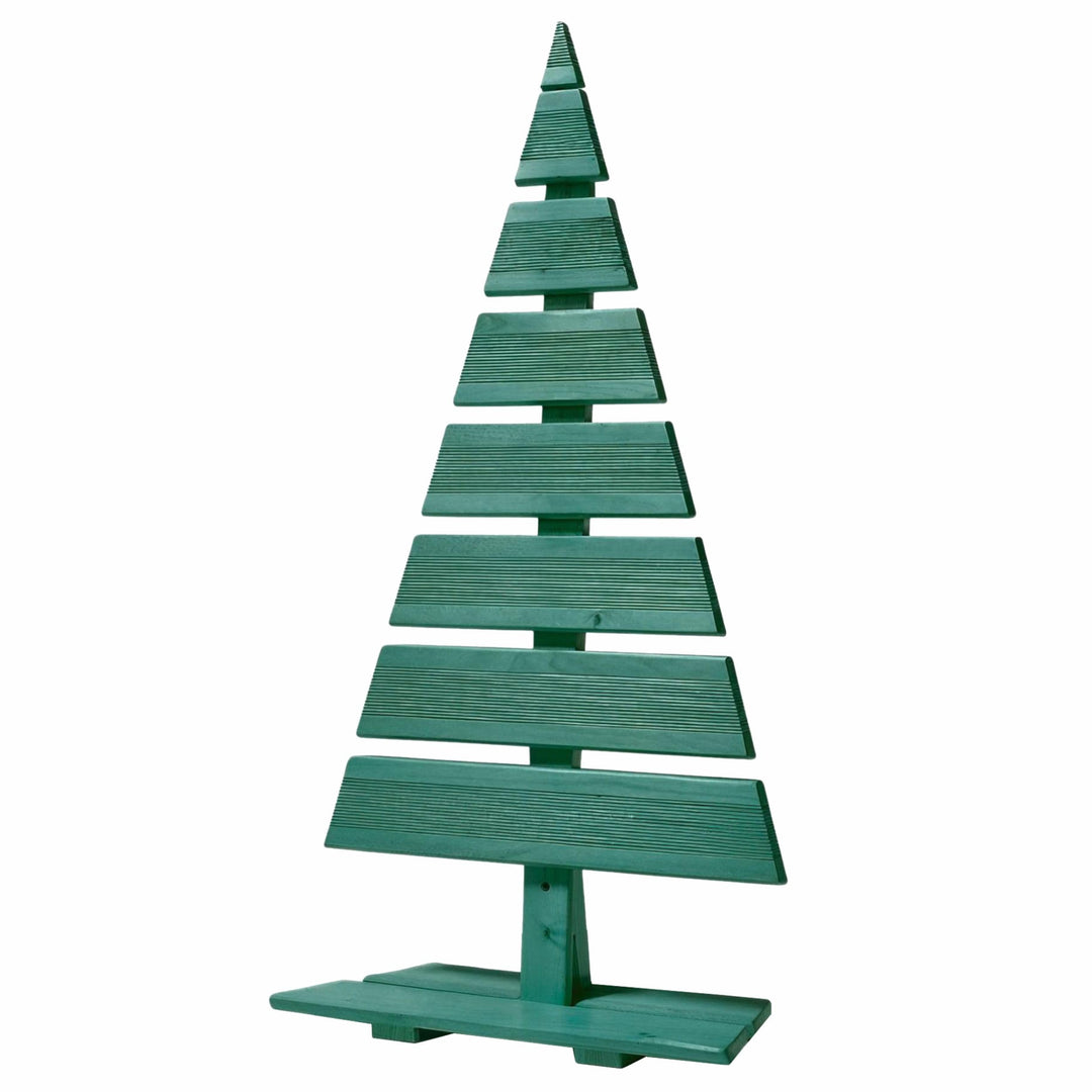 Floranica Weihnachtsdeko Weihnachtsbaum Lärchenholz Höhe 92 cm Fussbreite 45 cm Grün Holzweihnachtsb