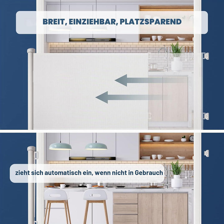 HollyHOME Treppenschutzgitter Ausziehbar 0-180cm, Extra Breit Babygitter, Einhandbedienung, Türschut