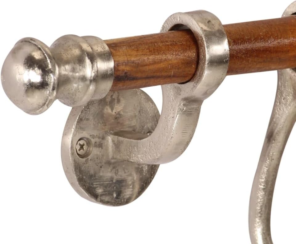 Hothingwell Wandgarderobe, Aluminium, 75 x 15 cm, 5 Haken | Verstellbare Schiebehaken, polierte Ober