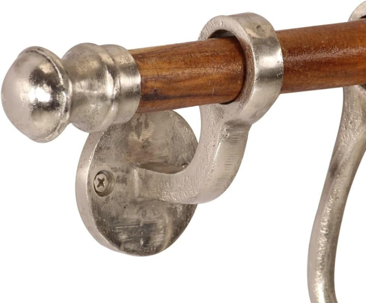 Hothingwell Wandgarderobe, Aluminium, 75 x 15 cm, 5 Haken | Verstellbare Schiebehaken, polierte Ober