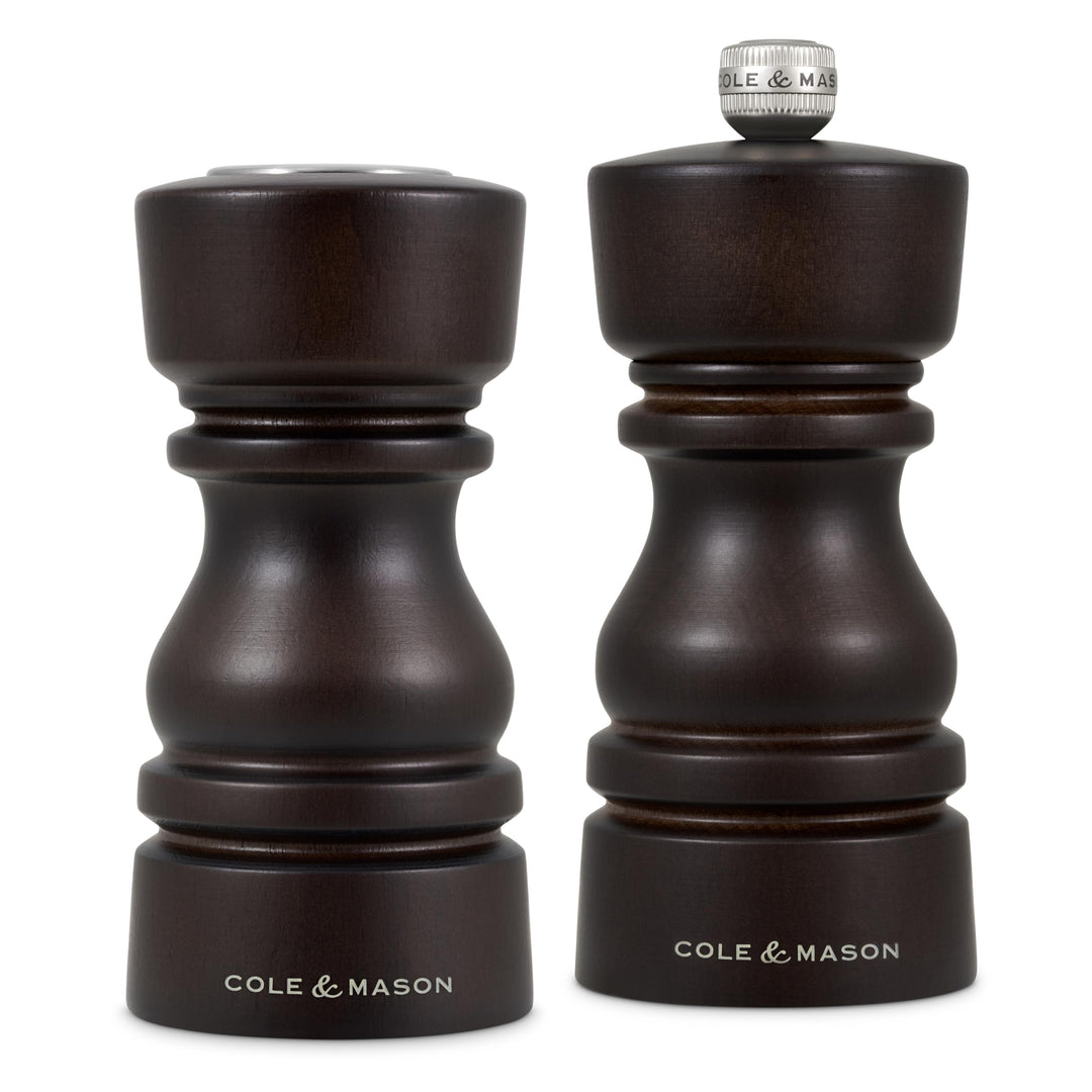 Cole & Mason London Salz- und Pfefferstreuer & Mühlen-Geschenkset, 130 mm / 5" Mühle aus Schokoladen